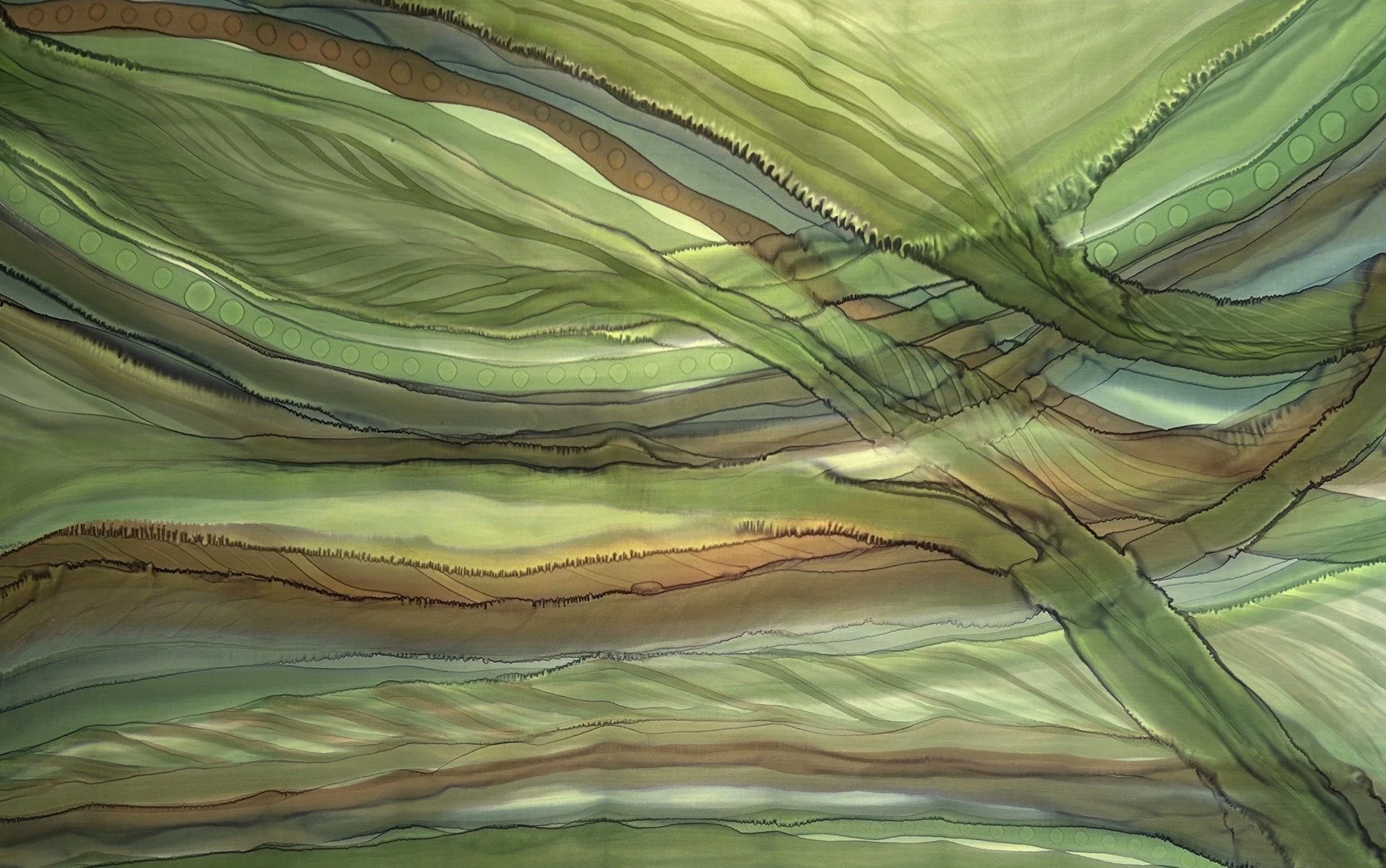 Set Free, silk painting by Lisa Rodarte