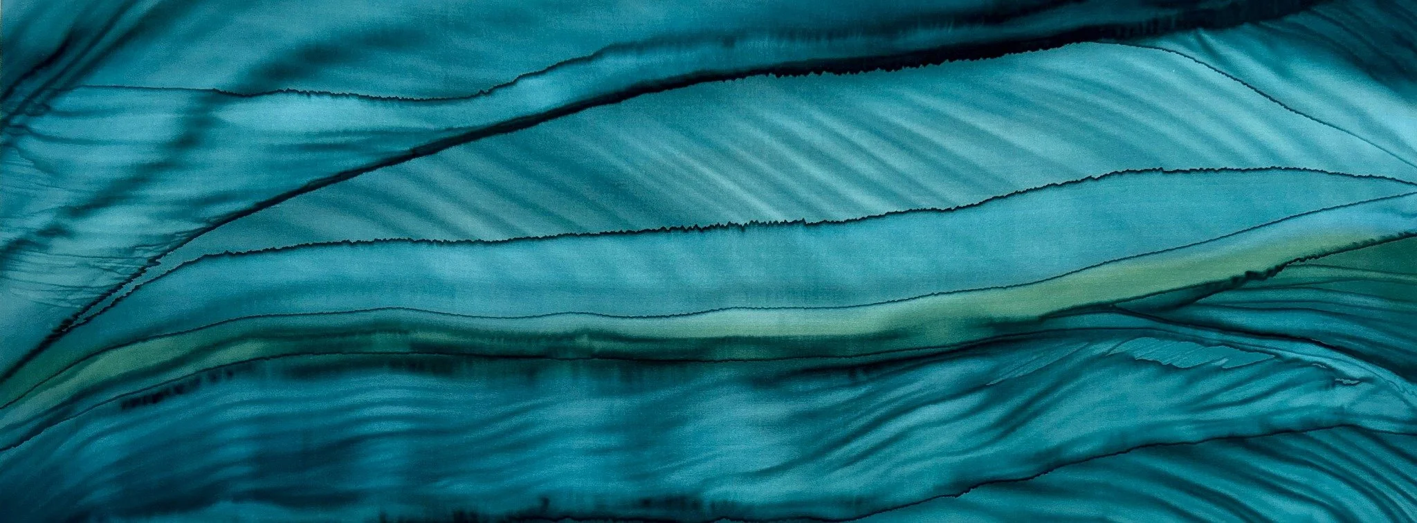 Swept Away, silk painting by Lisa Rodarte