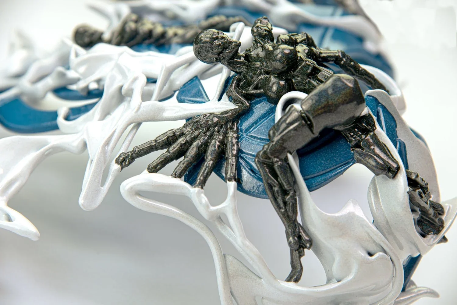 White and blue sculptural object from the studio service portfolio