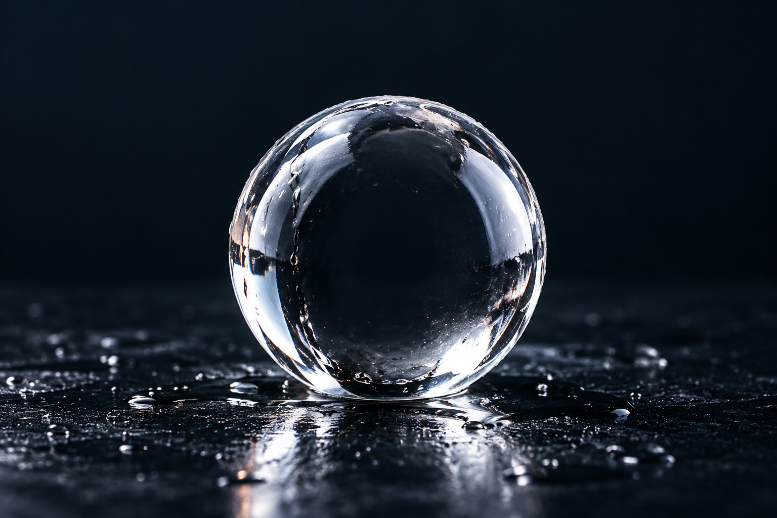 Clear spherical ice
