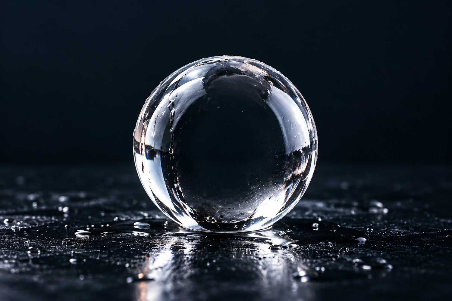 Clear spherical ice