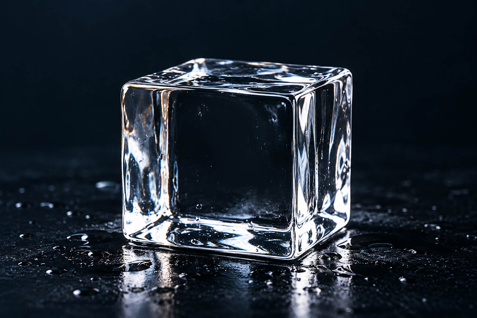 Clear square ice cube
