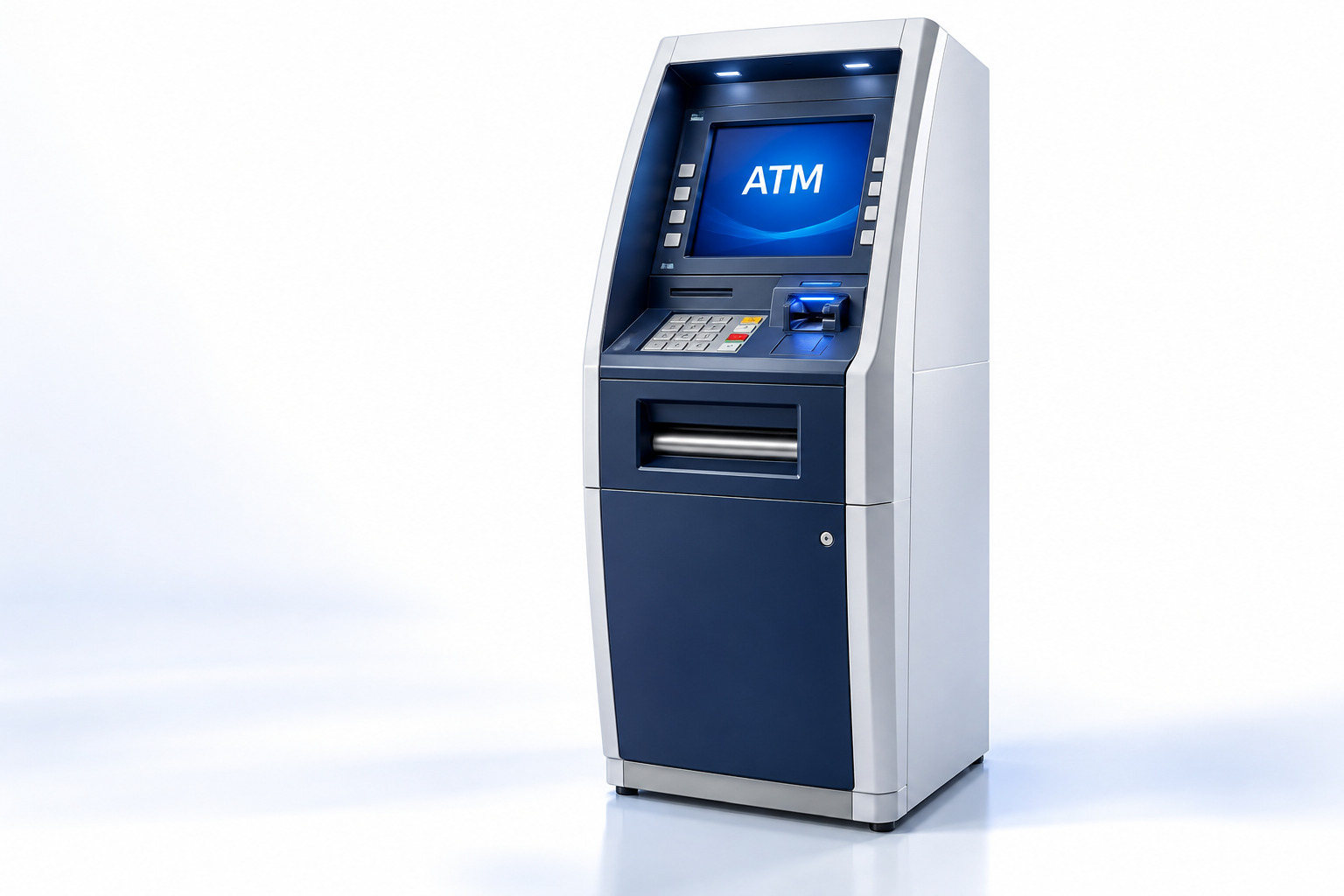 Illustration of a modern freestanding ATM