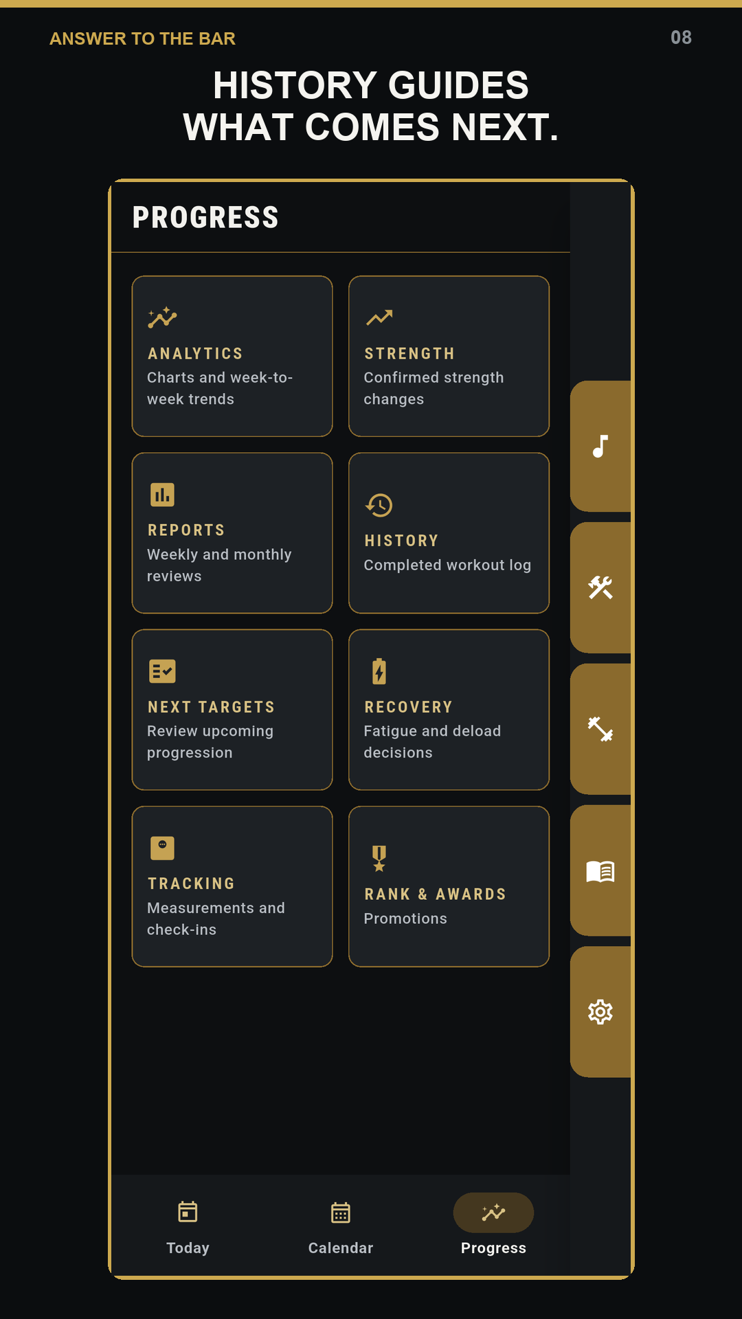 Progress and workout history development preview