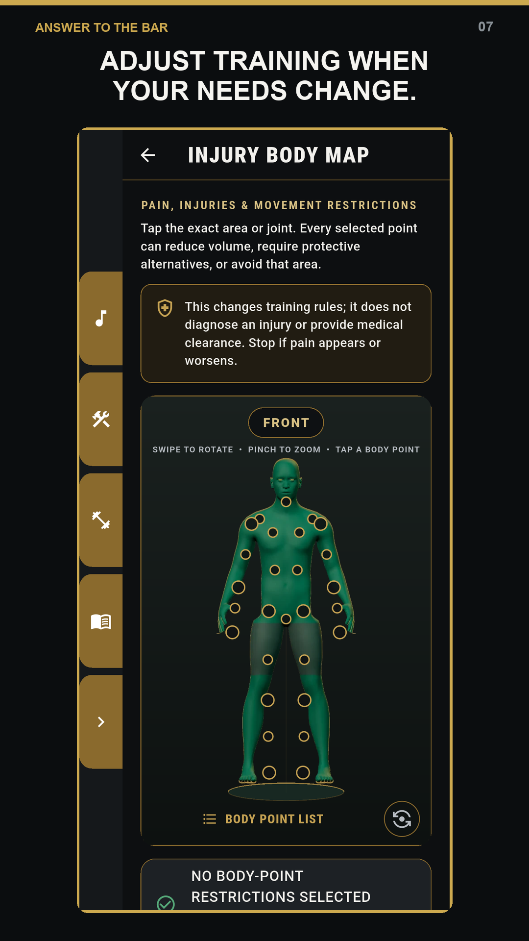 Injury body map development preview