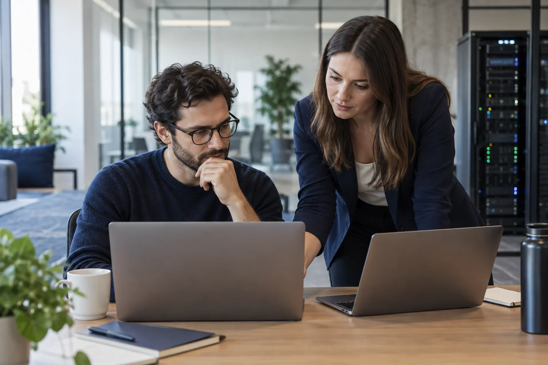 Business professionals using AI applications in their work