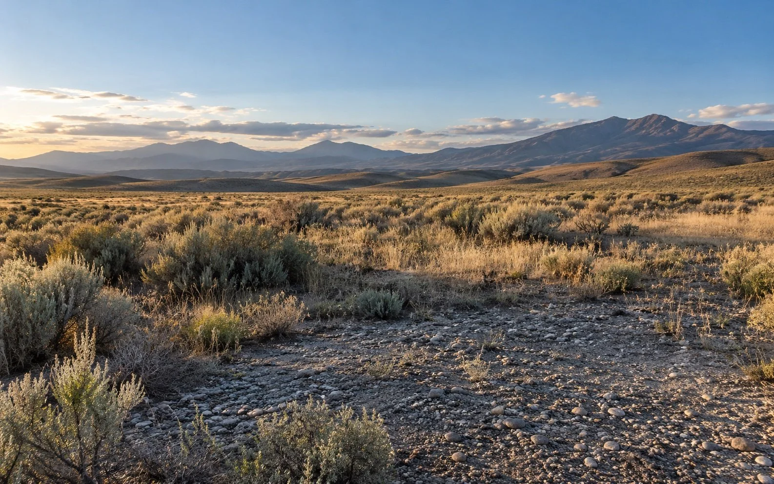 Open rural land with distant mountains.