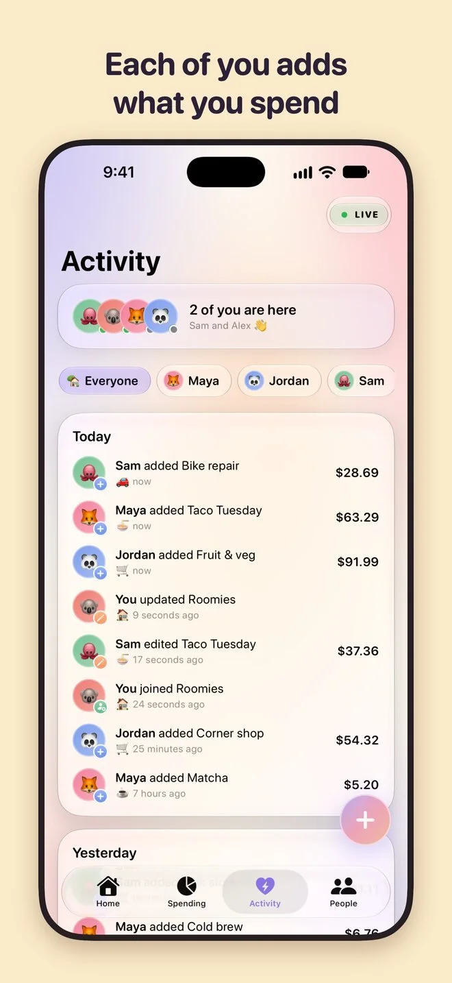 Activity: who added what, as it happens