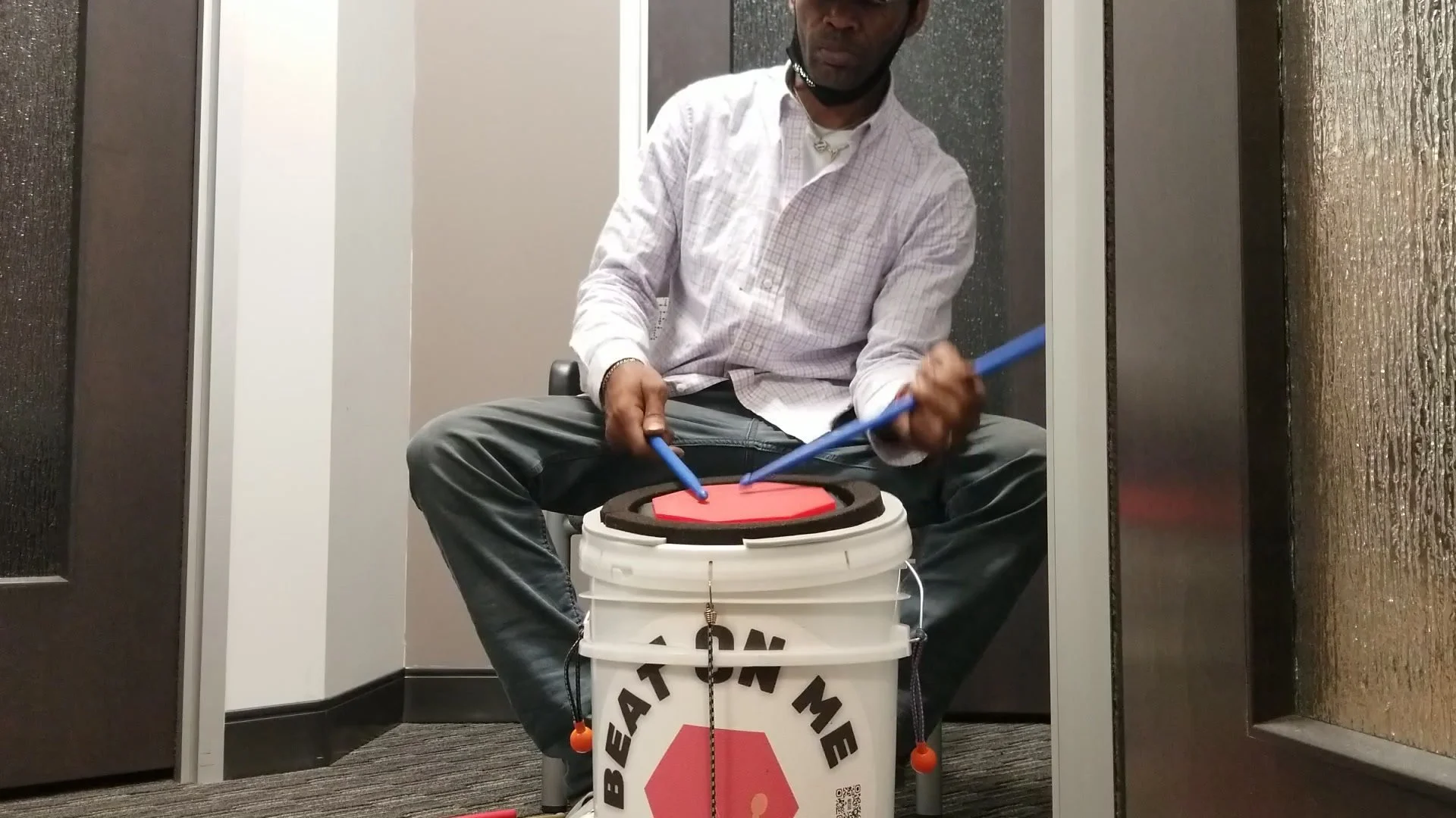 Video: a BOM bucket drum being played