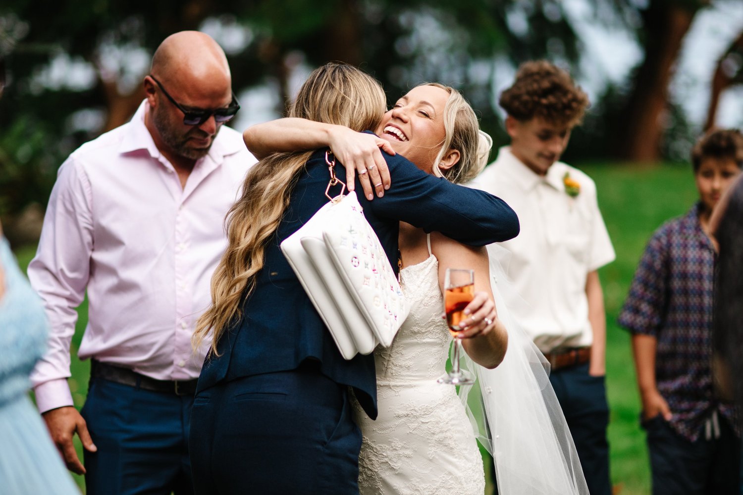 A tearful hug