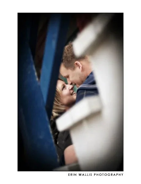 peeking at them throught the stairs Jer and Bridget through the stairs
