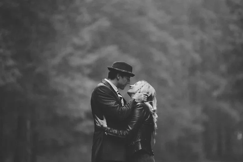 kissing in the rain