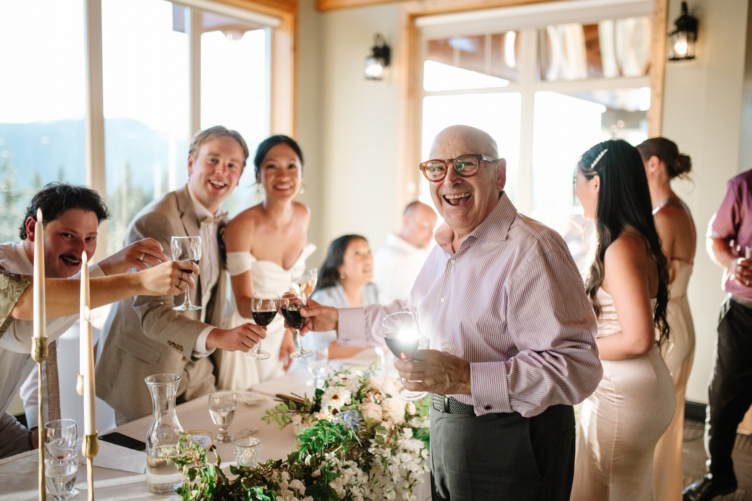 Toasts and laughter
