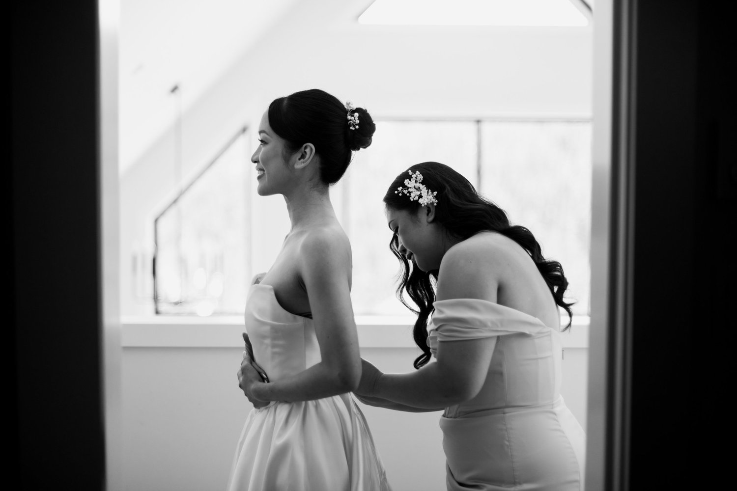 Final touches by the window