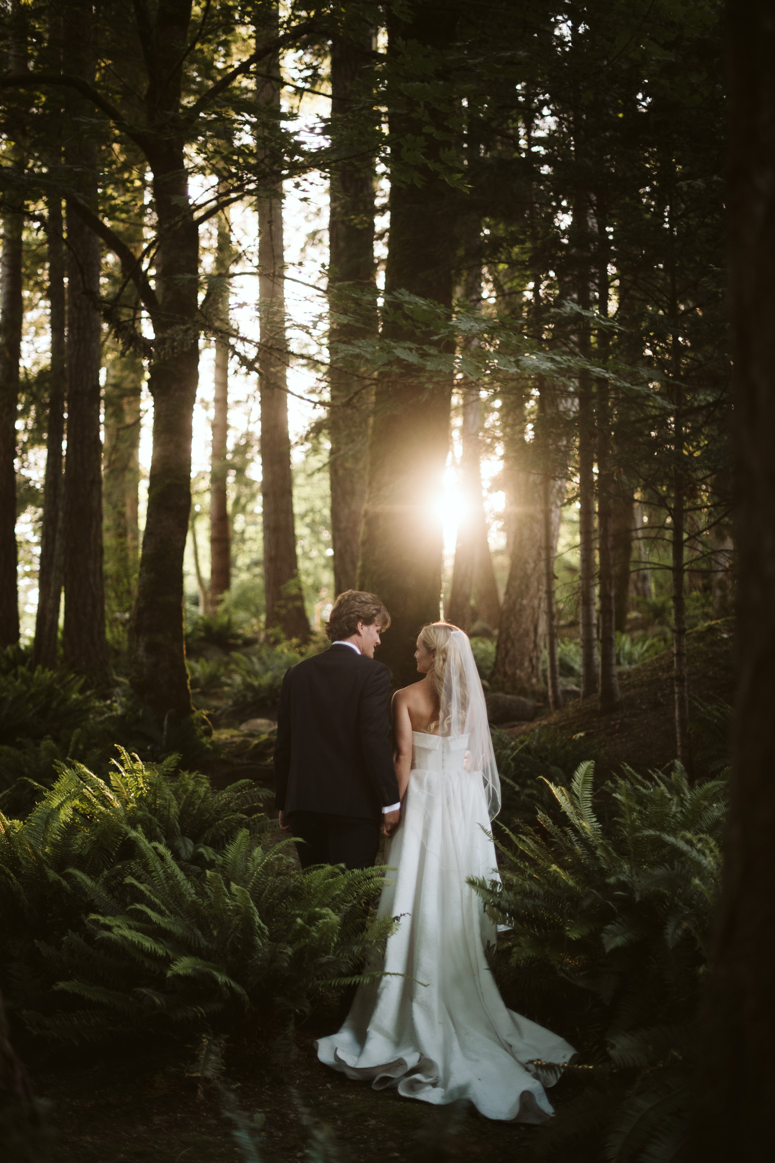 Wedding couple on the Vancouver Island coast, photographed by Erin Wallis