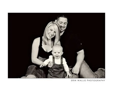 happy family cute family portrait on black background
