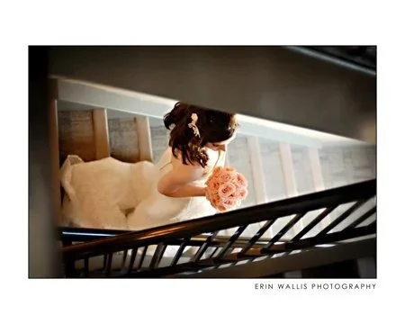 Bride down stairs