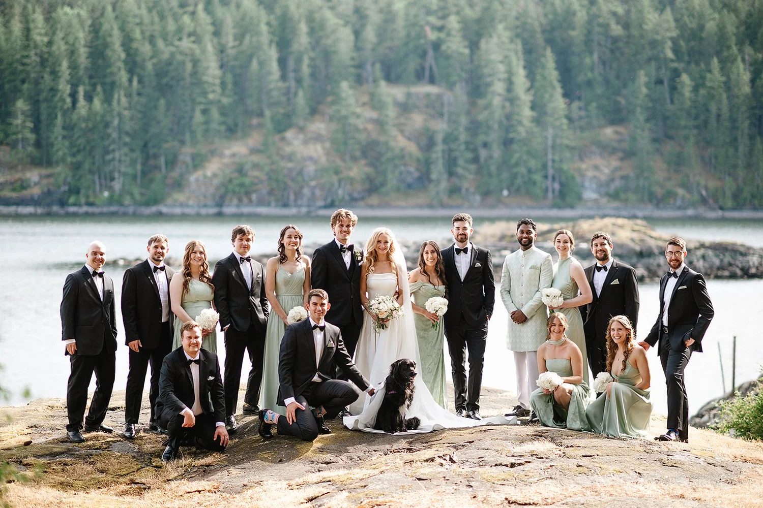 Family on the shore