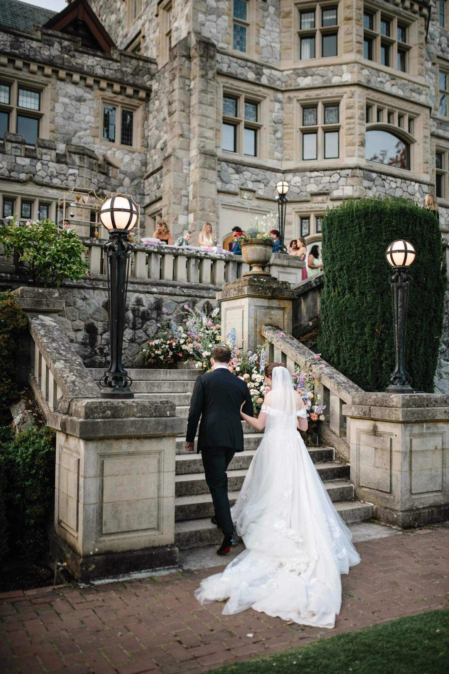 The couple on the castle steps