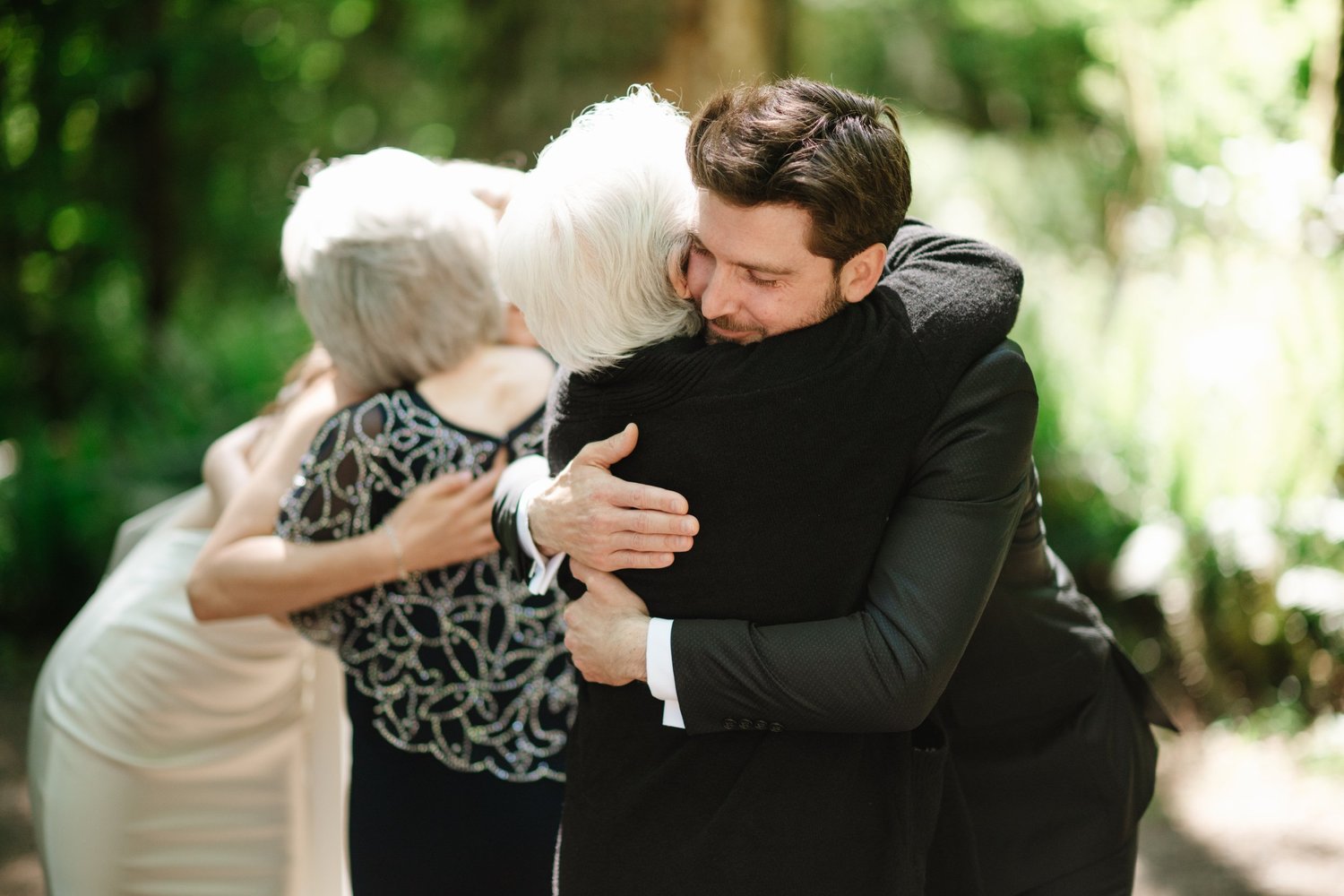 Hugs from family after the ceremony
