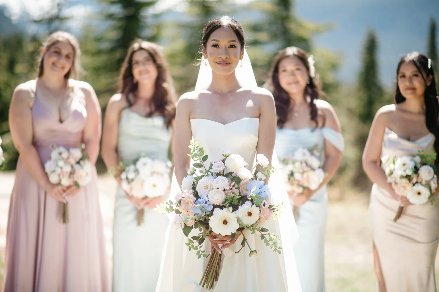 Rea with her bridesmaids