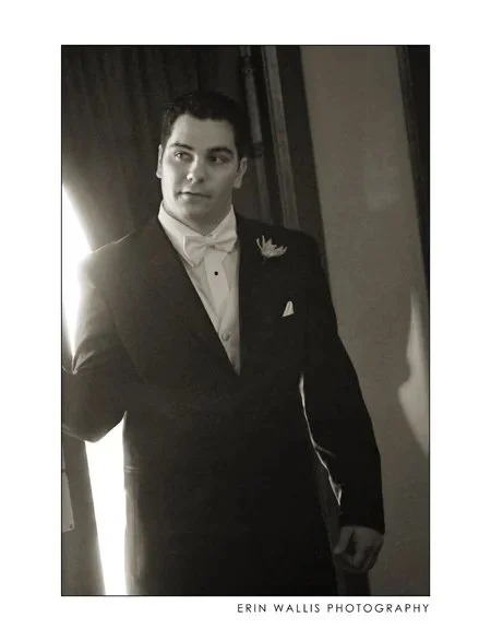 old school groom groom in black and white