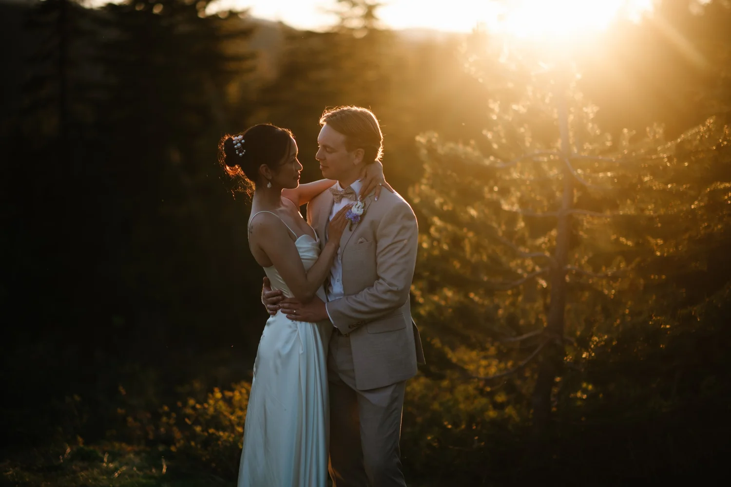An embrace in the evening sun