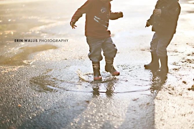 gumboots and puddles.