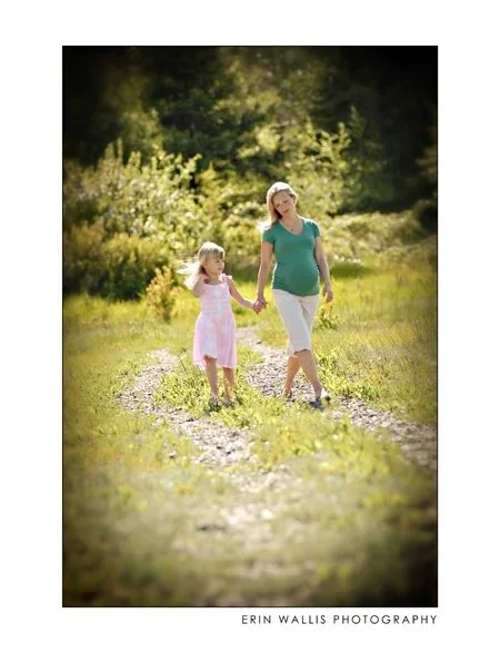mom and daughter taking a stroll