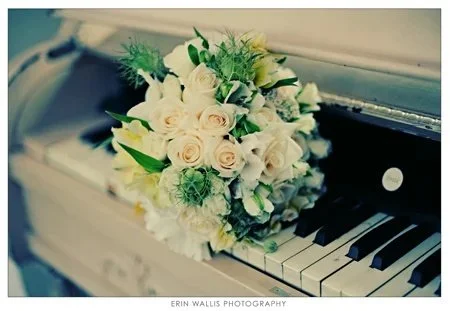 flowers on the piano