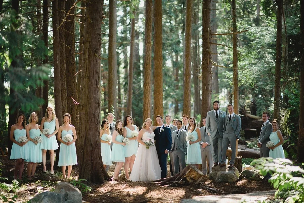 wedding party forest
