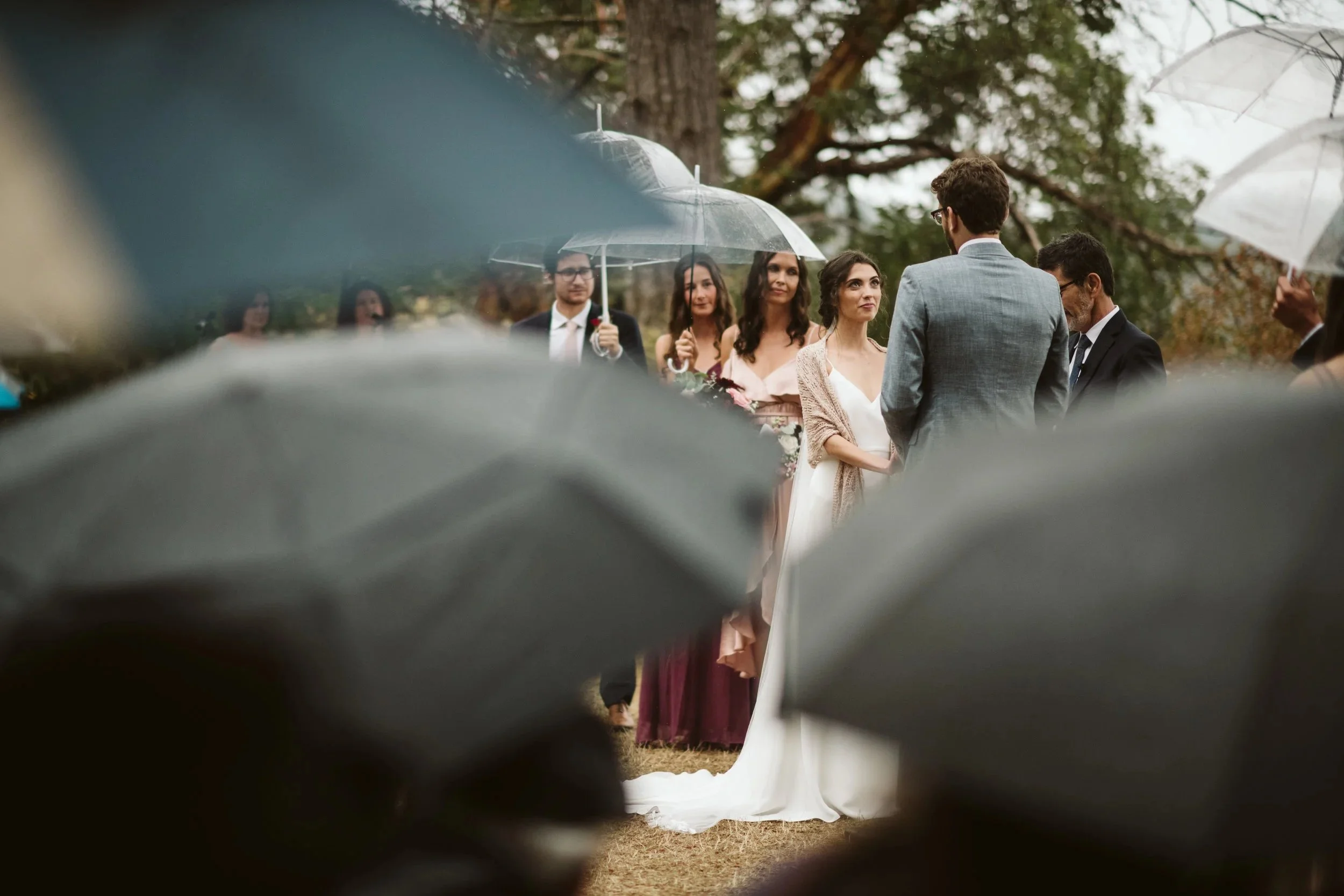 rainy wedding