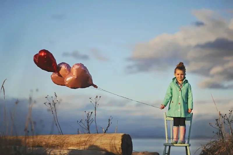 little girl balloon