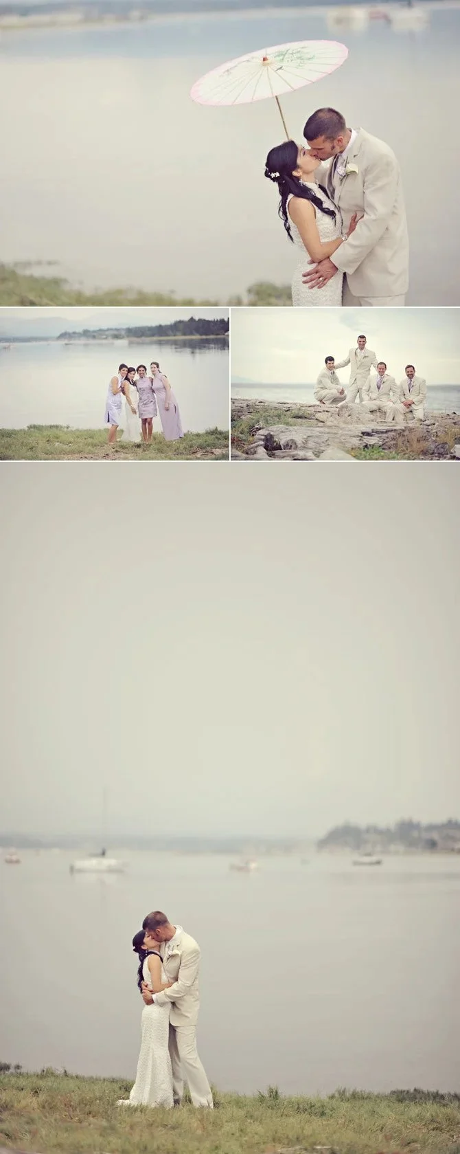 seaside bride and groom