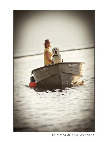 Boat and Shannon Boat Shannon and Sako the dog