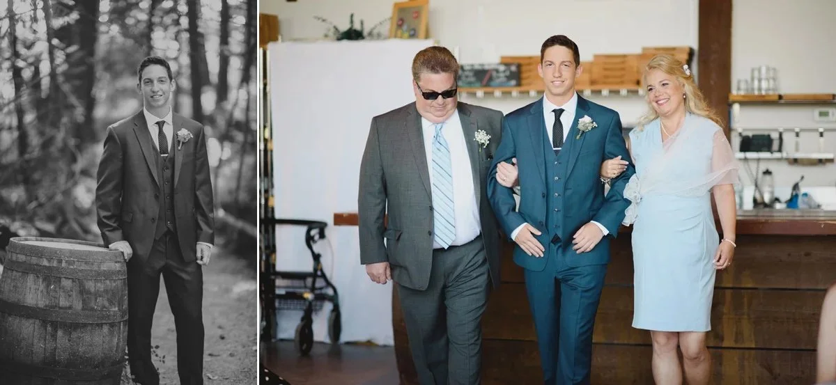 groom walking down