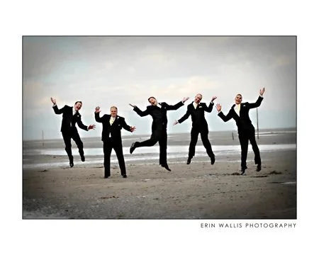 groomsmen looking not so cool!