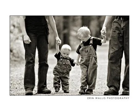 boys walking in Quinsam Campground