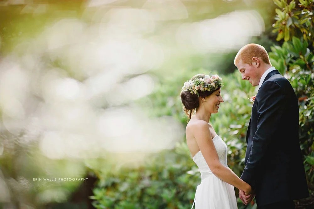 bride and groom flower crown