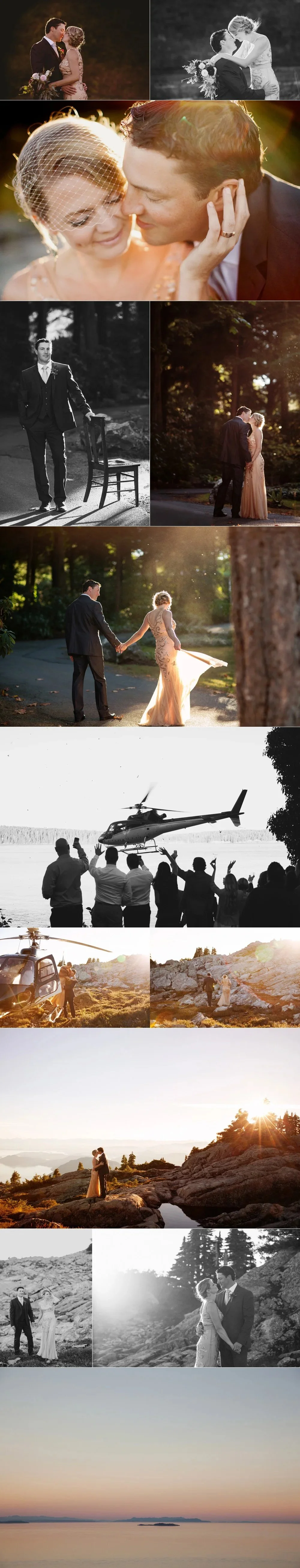 helicopter wedding photos