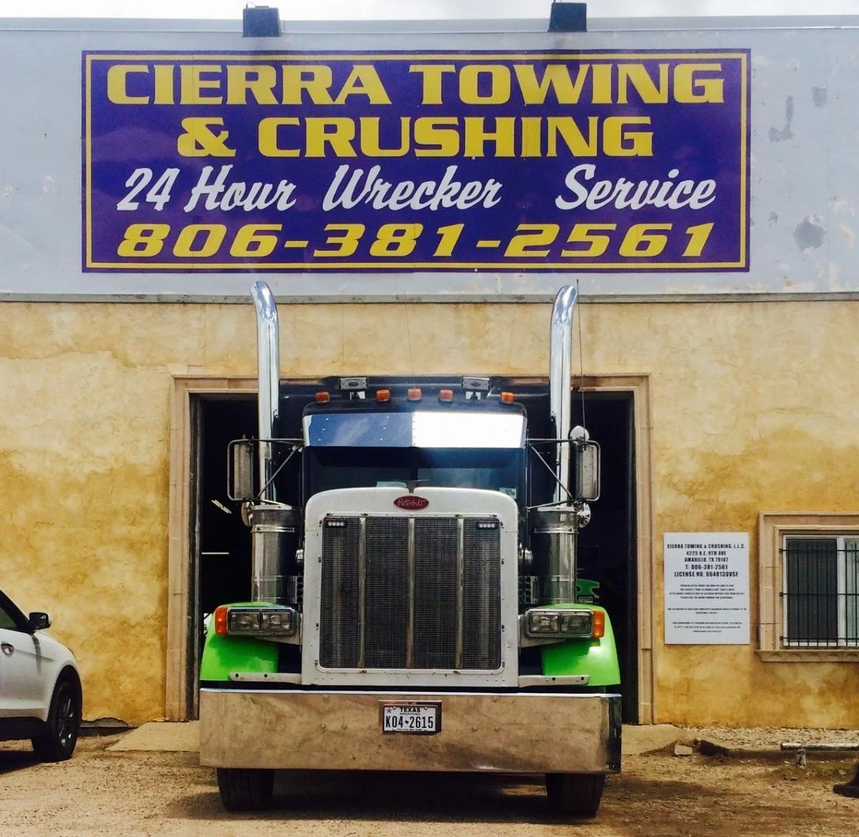 Cierra Road Solutions service truck for towing and roadside assistance in the Texas Panhandle