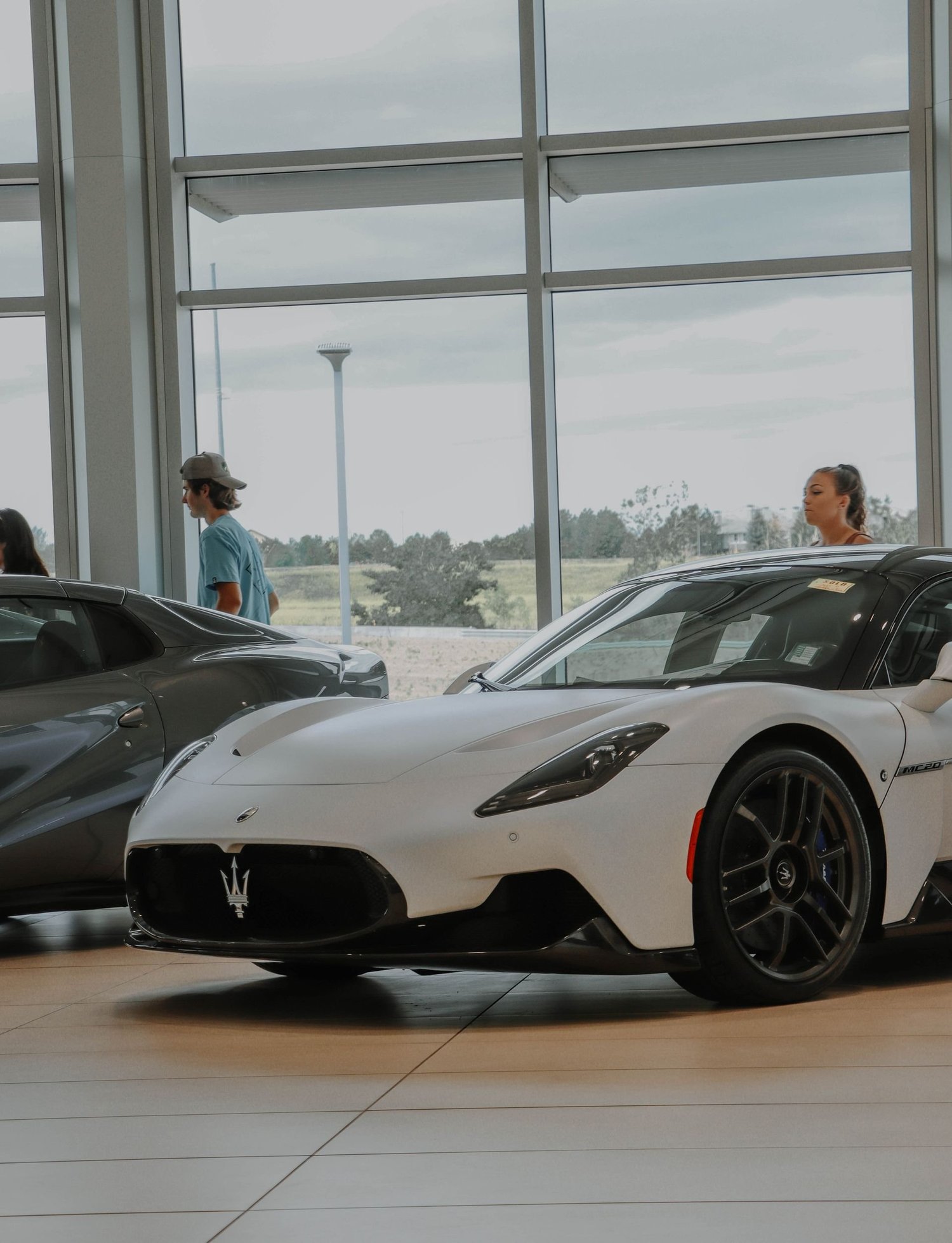 Cars displayed in a showroom