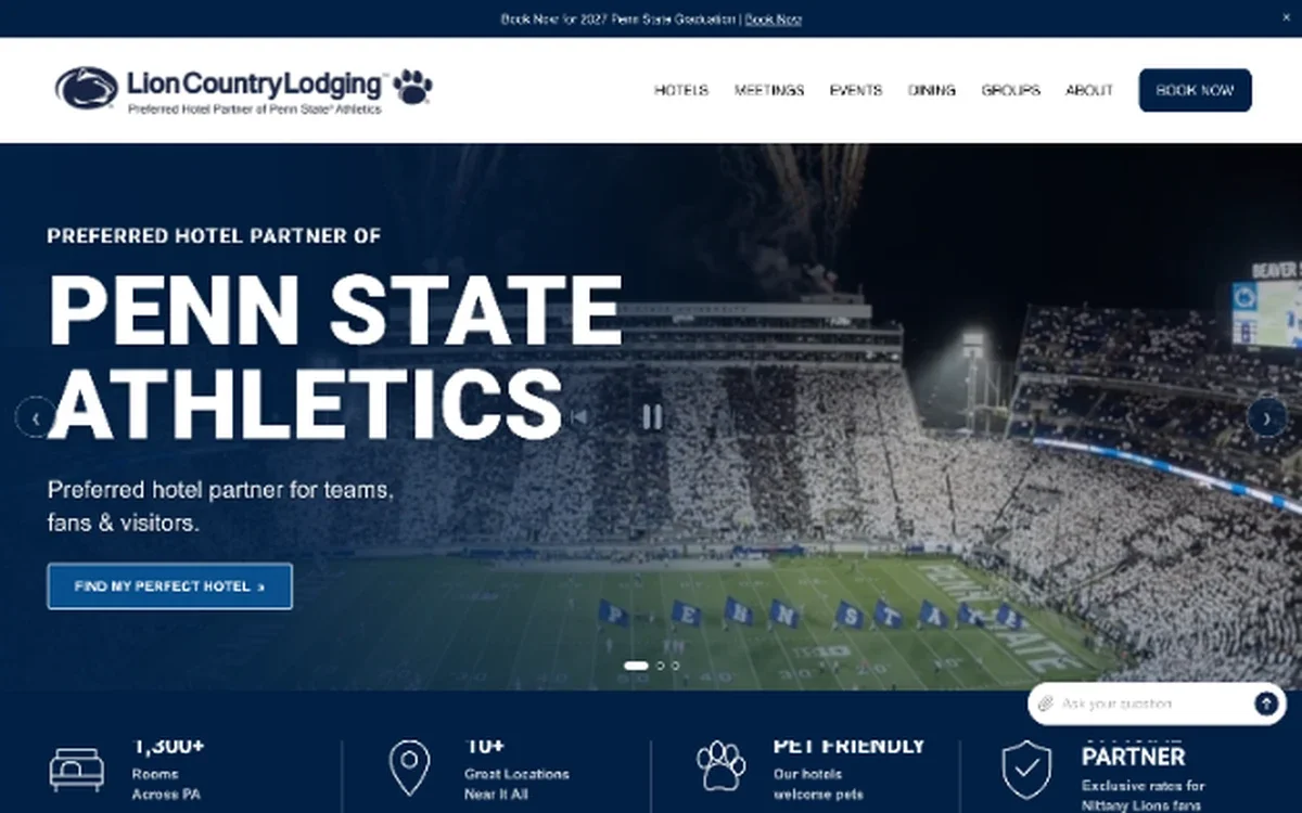 Lion Country Lodging website design