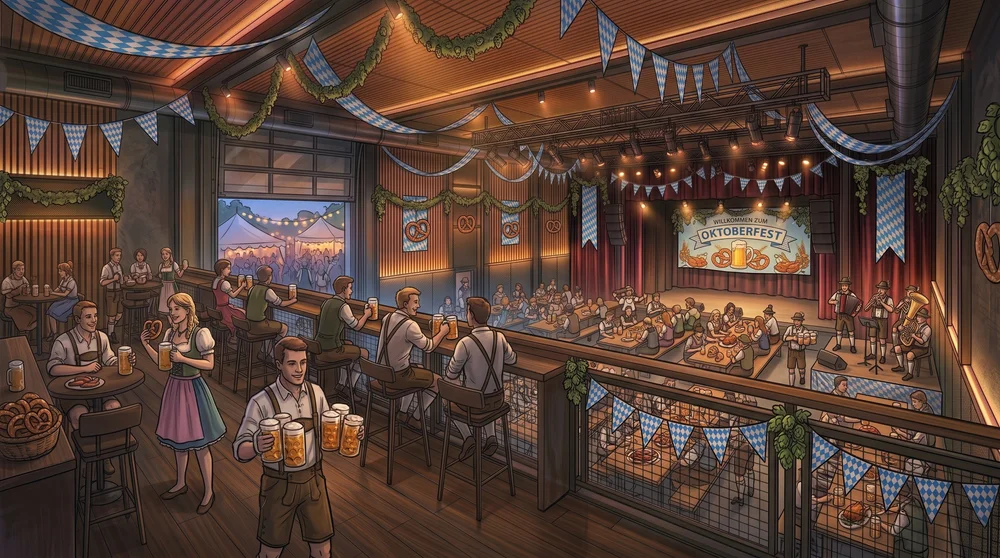 Concept rendering of the hall in use