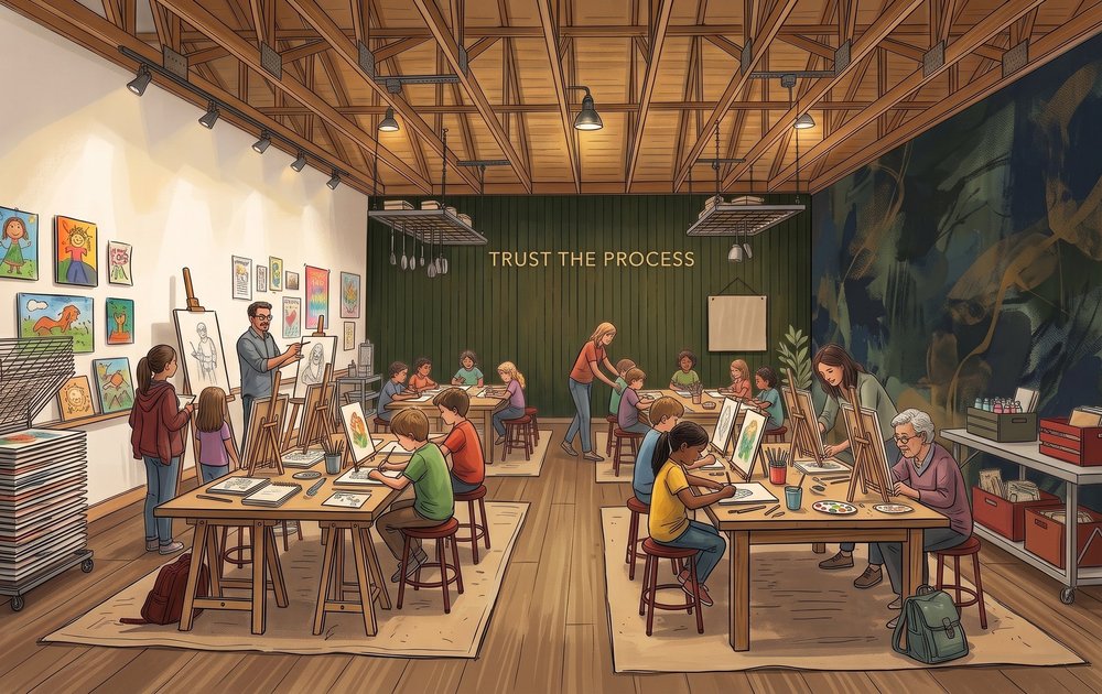 Concept rendering of the hall in use