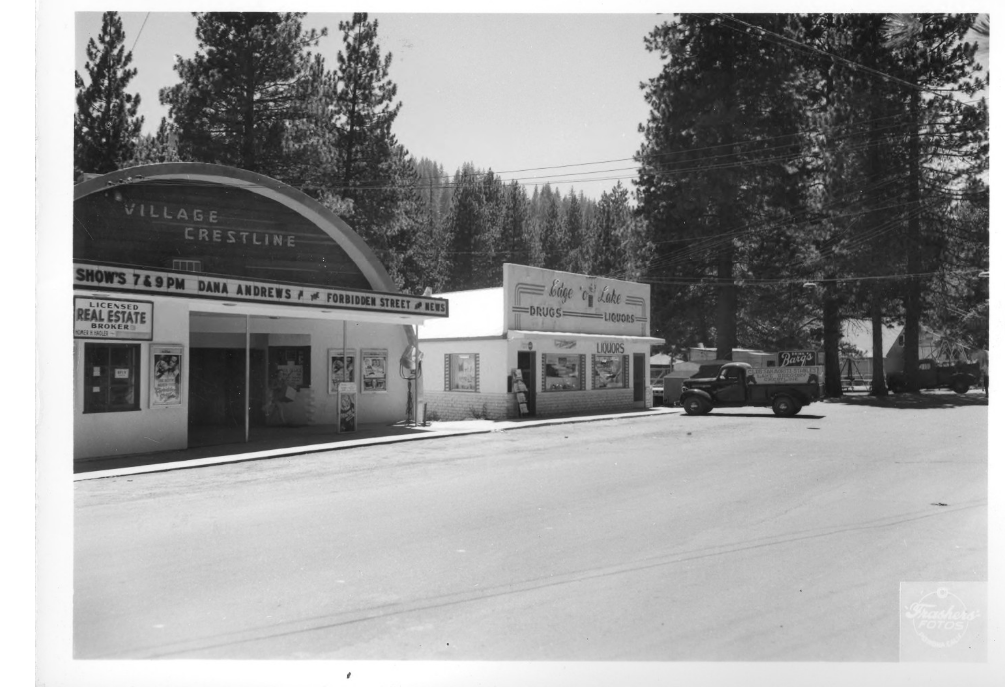 The theater and its neighbors on Lake Drive in 1949