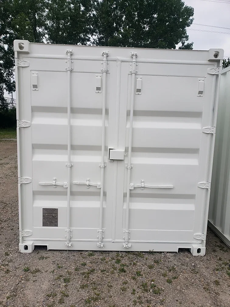 Container doors with a lockbox and four locking bars