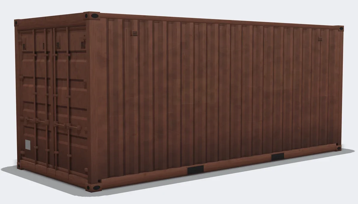 Used 20-foot container with weathered paint