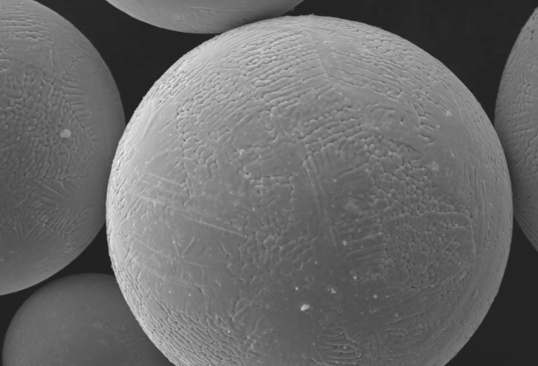 High Resolution SEM of metallic powder