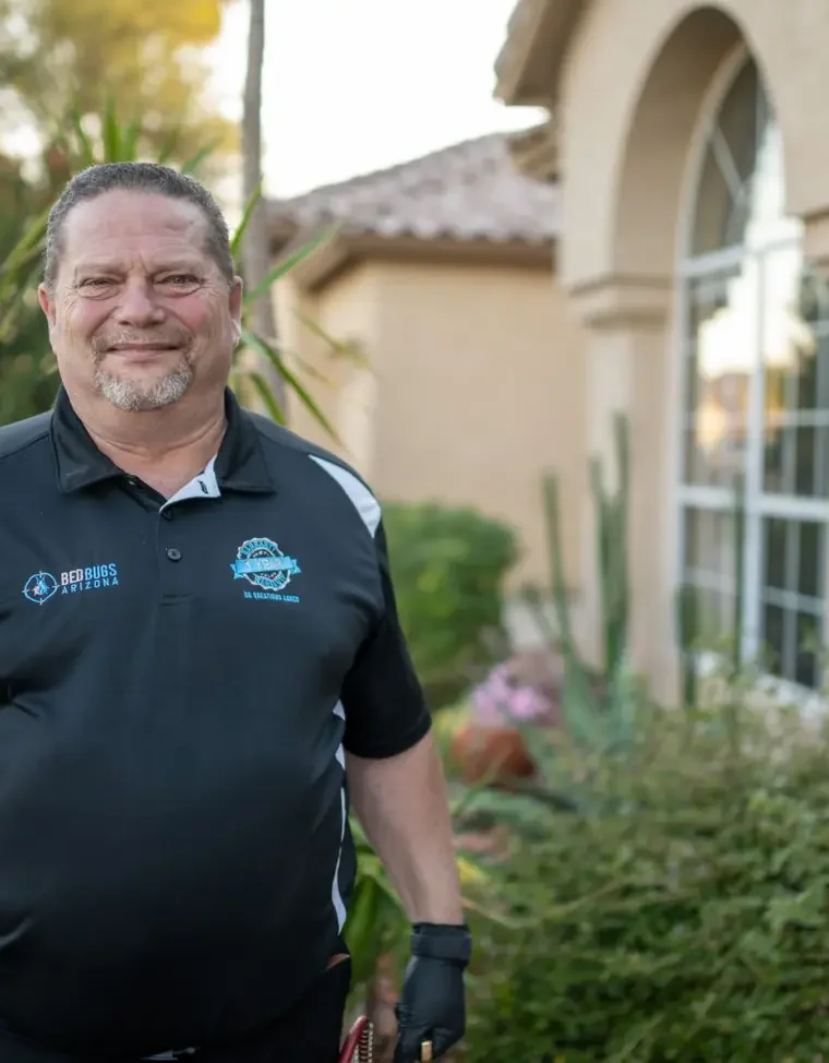 John Taylor, owner of Bed Bugs Arizona, outside a home in the Phoenix area